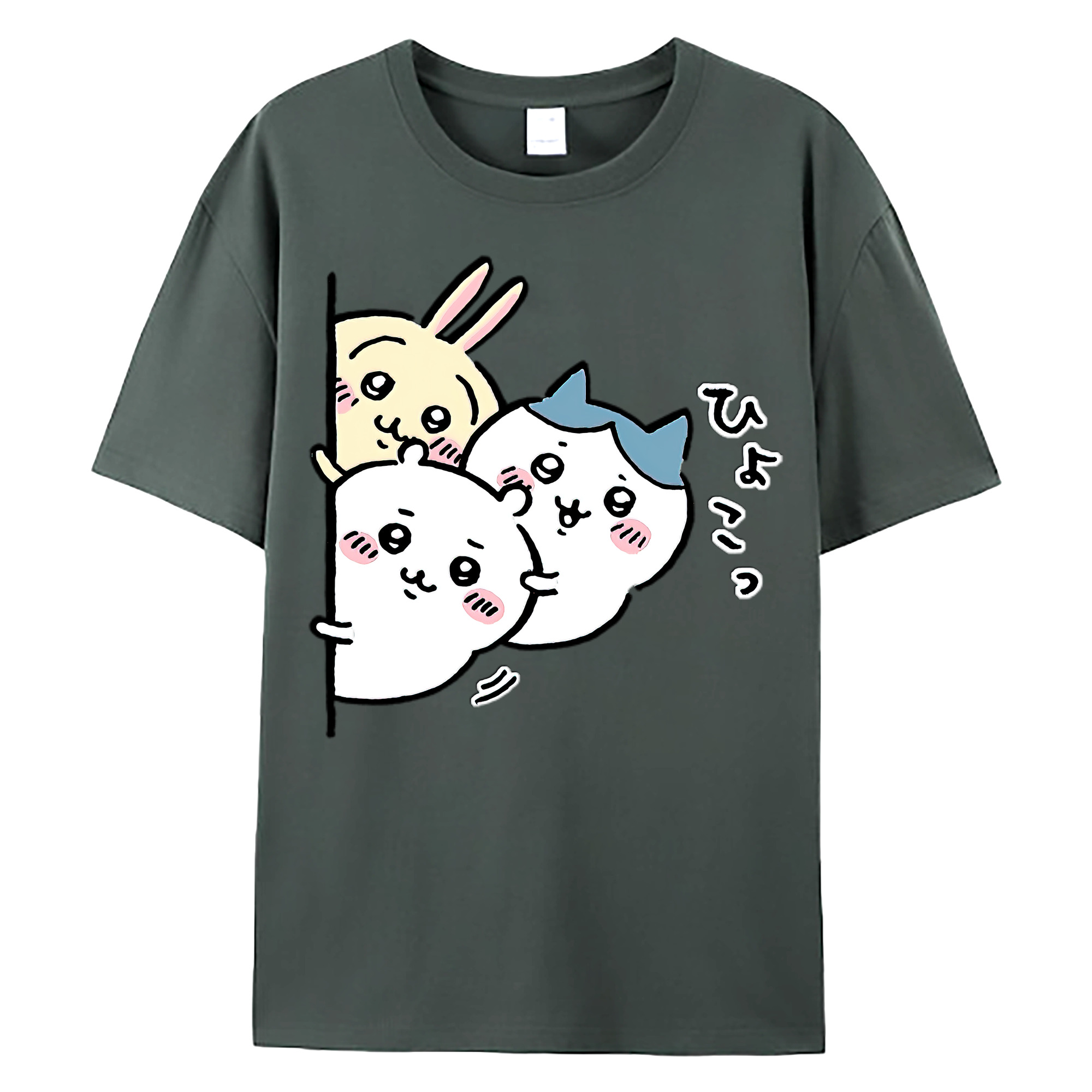 （画像用） ちいかわ うさぎ Chii-kawa usagi 綿100％ メンズ半袖Tシャツ｜肌触りやわらか＆通気性